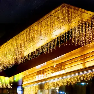 5M Christmas Garland LED Curtain Icicle String Lights Droop 0.4-0.6m AC 220V Garden Street Outdoor Decorative Holiday Light