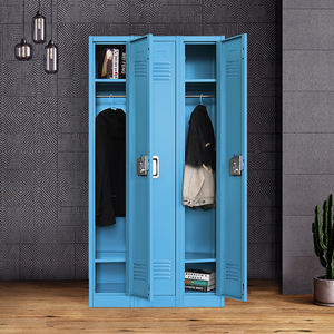 Modern Office Clothing Locker 3-Door Metal Steel Wardrobe Cabinet with Key Lock Modular Adjustable <b>Storage</b> Furniture Design - Product Image 5