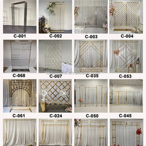 Modern 3-Piece Gold <b>Wedding</b> <b>Arch</b> Set SMOOTH Detachable Iron Frame Interior Backdrop Stand New Arrival - Product Image 3