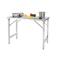 Offres Spéciales table de travail pliée en acier inoxydable 201/304 inox table de travail pliante pour usage extérieur cuisine table en acier inoxydable