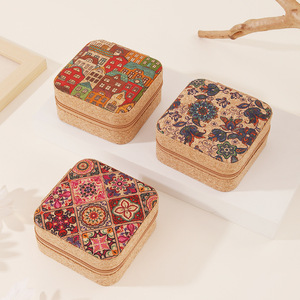 Custom Fashion Retro Style Portable Earrings Necklace Box <b>Jewelry</b> <b>Case</b> Luxury Travel <b>Jewelry</b> Box for Necklace Ring Earrings - Product Image 4