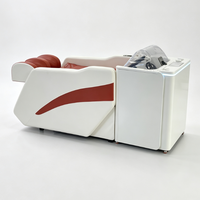 Machine de lavage de cheveux moderne avec massage automatique et système de pulvérisation d'eau à 360°, équipement de lavage capillaire pour salon, salle de bain et utilisation en extérieur