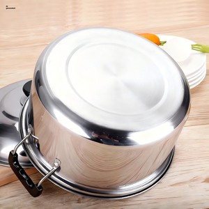 Olla de Sopa Americana de Acero Inoxidable 430, Antiadherente, Estilo Chino, Magnética, de Gran Capacidad, Multiusos, con Tapas sin Asa - Product Image 3