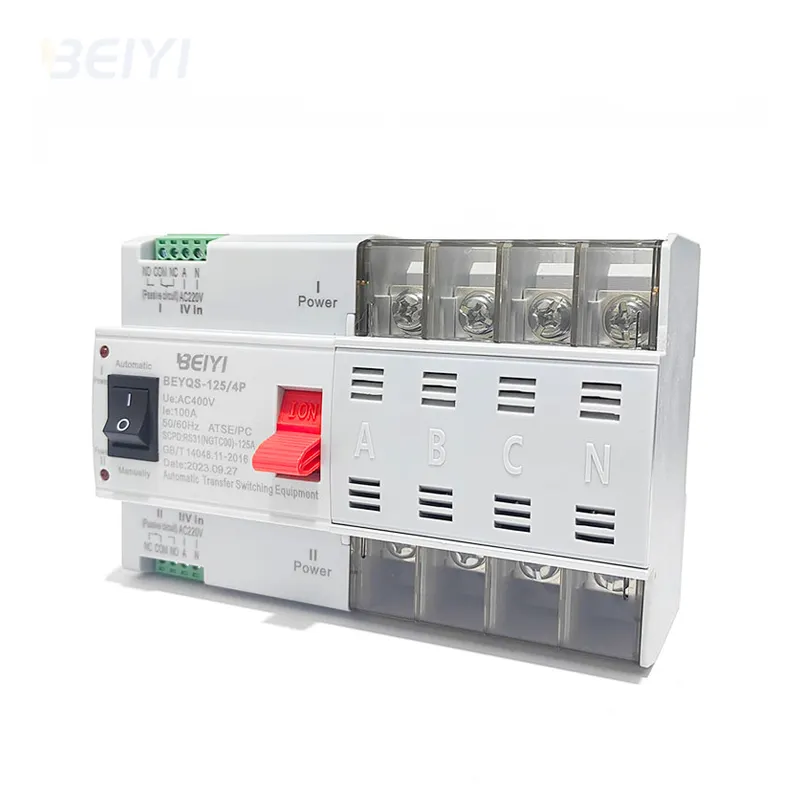 Новый переключатель din rail с двойным переключателем питания 4p 400 В, переключатель переменного тока, автоматическая передача 100А