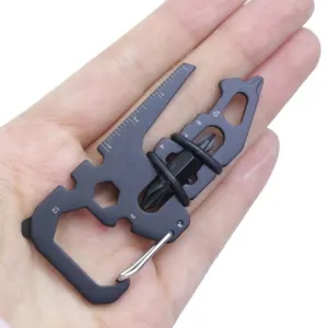 Forme de crâne de dinosaure EDC Multi-tool Card Multitool Keychain Accessories, Travel Camping Adventure Multi Tool Pocket Size, Black