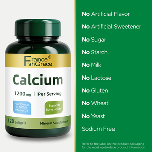 Fabricante de Suplementos Nutracéuticos de Calcio con Vitamina D3 Sin Gluten para el Soporte Óseo 1200 mg 120 Cápsulas Blandas - Product Image 4