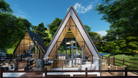 Maison préfabriquée à toit en A, maison préfabriquée, cabine modulaire, mini-maisons, maison triangulaire, conteneur préfabriqué