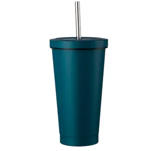 CUPPARK OEM 500 ml USA Edelstahl vakuum-Kaffeetasse mit Strohhalm für Wasser Saft