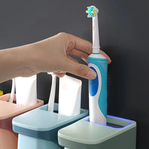 Support de rangement mural innovant sans perçage, style luxe léger, pour gobelets de bain de bouche et brosses à dents, organisateur de salle de bain pour couple, vente en gros - Product Image 5