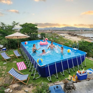 Piscina Infantil Portátil Keyubo de 10*5*1m - Piscina <span class=keywords><strong>con</strong></span> Marco de PVC Ligero, Fácil de Instalar en el Jardín y el Hogar - Product Image 1