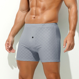 Caleçons Boxers <span class=keywords><strong>Homme</strong></span> <span class=keywords><strong>en</strong></span> <span class=keywords><strong>Soie</strong></span> Glacée à Carreaux avec Boutons sur le Devant, Séchage Rapide, Respirants, Extensibles, Jambes Longues, Anti-Frottement - Product Image 2
