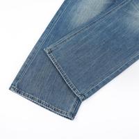 Pantalon en jean vintage délavé coupe droite pour homme, respirant et brodé