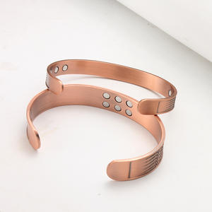 Pulsera Magnética Retro con Escritura Energética, Pulsera de Cobre Puro Electrochapada con Imanes de 3500 Gauss - Product Image 5