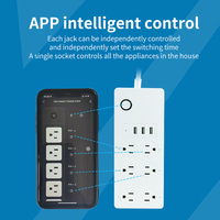 Prise intelligente SIXWGH US avec protection contre les surtensions, 6 prises, 3 ports USB, Wi-Fi pour commande vocale, application de programmation, Alexa pour Tuya Smart