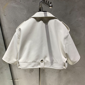 Premium New Jackets Chaqueta de cuero recortada de cuero de oveja Chaqueta de manga corta para <span class=keywords><strong>mujer</strong></span> - Product Image 3