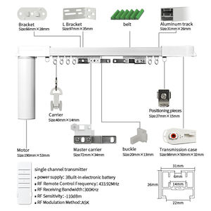 Rail de rideau intelligent KYOK de haute qualité, silencieux, blanc, WiFi, hors ligne, avec commande vocale en anglais - Product Image 4