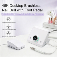 Nouvelle perceuse à ongles rechargeable populaire 85W à moteur sans balais, couple élevé 45 000 tr/min, portable, multi-prises, commande à pétale conique
