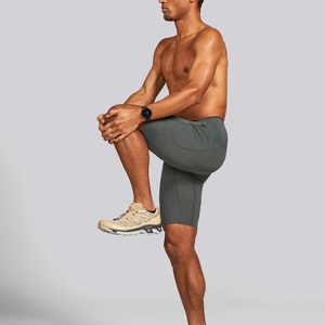 Short de course athlétique pour homme, 2-en-1, à compression longue 7 pouces, avec effet froncé aux fesses, motif camouflage, pour fitness et entraînement sportif - Product Image 4