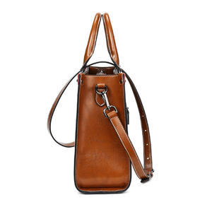 Bolso de Mano de Cuero Vacuno Genuino Andong de Gran Capacidad para Mujeres y Chicas, Bolso de Hombro de Moda, Bolso Casual para el Trabajo, con Asa Superior, Modelo 881 - Product Image 4