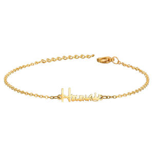 Conjunto de joyería con nombre personalizado para bebés, fecha de nacimiento, collar de acero inoxidable, pulsera, pendiente, anillo con regalo chapado en oro de 18 quilates - Product Image 3