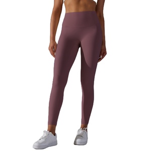 Señoras Poliéster Nylon Compresión 4 Way Elástico Caliente Mujeres Sexy Pantalones de yoga con bolsillos en Ajuste apretado - Product Image 1
