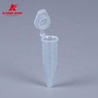 Tube de microcentrifugation transparent en polypropylène (PP) avec bouchon à pression, pour tests de laboratoire, 0,2 ml, 0,5 ml, 1,5 ml