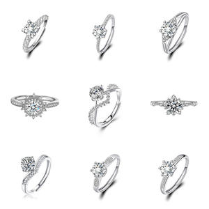 Bague de fiançailles en diamant de luxe, classique et élégante, sertie à six griffes, 1 carat, réglable, pour couple - Product Image 6