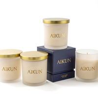 AIKUN Bougie parfumée en verre personnalisée de forme unique minimaliste pour l'aromathérapie, marque privée, pour la méditation
