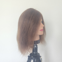 Neuer Übungskopf mit 100% Echthaar für Damen, Braunes Haar, Kosmetologie-Styling-Puppenkopf für Salon, Schule und Praxis-Training