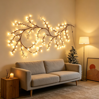 Guirlandes lumineuses LED en forme de branche de saule enchantée, décorations murales, fonctionnant sur piles, pour chambre à coucher, Noël
