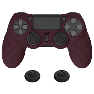 For Wine Red Eco-friendly Silicone & Plastic Thumb Analog Stick Protective Shell Case for Slim/Pro <b>Controller</b> - Product Image 1