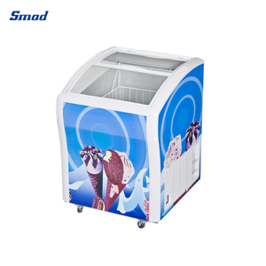 Smad 138L <b>Small</b> Capacity Cheap Single Curved Glass Door Chest Freezer - Product Image 5