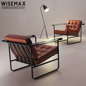 WISEMAX MÜBLER italienischer Luxus-Single-Office-Lounge-Sessel <span class=keywords><strong>202</strong></span> Edelstahlrahmen mit PU-Leder-Armlehnesessel fürs Büro - Product Image 1