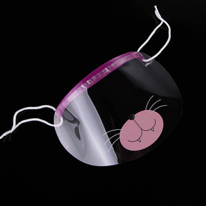 Protection faciale transparente avec motif de chat, 50 pièces, protection pour enfants, salon de coiffure, protection faciale portable anti-poussière - Product Image 2