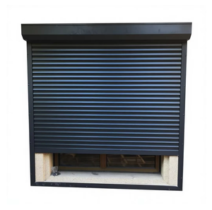 Porte de garage à enroulement magnétique en aluminium automatique, anti-vol, coupe-vent, design moderne, noir, vertical - Product Image 1