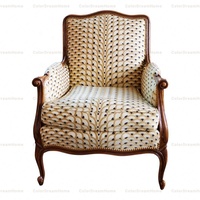 Chaise de Style Louis XV ber, fauteuil avec tissu Pierre frei, fauteuil ancien
