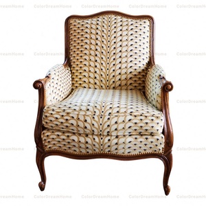 Louis XV Bergre Sedia in Stile con <span class=keywords><strong>Pierre</strong></span> Frey Tessuto e Antico poltrona - Product Image 2