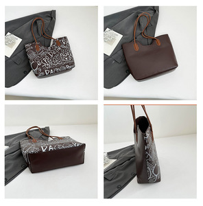 Borsa Tote <span class=keywords><strong>Graffiti</strong></span> di Design Esclusivo per Donna, Nuova Borsa Casual Primaverile a Tracolla con Grande Capacità - Product Image 6