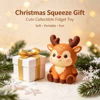 Figurine de renne anti-stress souple en EVA, jouet sensoriel de Noël mignon et collectionnable, cadeau à presser pour les 14 ans et plus, vente en gros