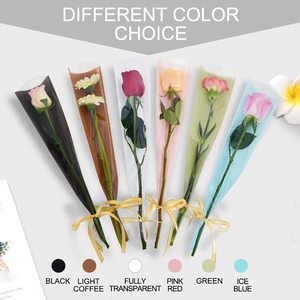 Dureté rigide de sac d'emballage de <span class=keywords><strong>Film</strong></span> rétractable de Rose transparente OPP pour les manches de bouquet de papier d'emballage de fleur de la Saint-Valentin - Product Image 4