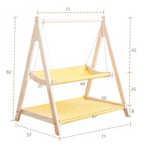 Reines Massivholz-Katzenbett Katzenhöhle Ganzjährig Nutzbar Katzenhängematte Haustierbett Hängend Einlagiges Kätzchen-Schaukelbett Haustiernest - Product Image 5