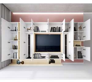 Custom Design Living Room Showcase Wooden TV Stand Furniture Modern Modular <b>Display</b> Storage TV <b>Cabinets</b> - Product Image 4