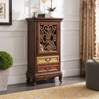Commode à tiroirs en bois massif de style européen, armoire haute avec portes antiques, meuble d'entrée multifonction, meuble TV vintage, meuble à vin