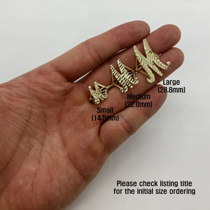 Duyizhao 14k Gold Plated <strong>Cursive</strong> Initial Letter <strong>Alphabet</strong> Diamond Cut Monogram Ring Jewelry