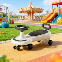 Voiture électrique en plastique torsadée pour enfants de 1 à 6 ans, roues silencieuses, les adultes peuvent s'asseoir, trotteur bébé, poussette jouet
