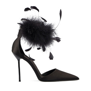 Zapatos de Tacón de Diseñador con Correas de Piel y Decoración de Plumas para Mujer, Novedades 2026, Ideales para Fiestas - Product Image 3