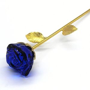 Fashionable Crystal Rose Flower-Personalized Golden Stem Artificial <b>Glittering</b> Petals Romantic Wedding Decor Valentine's Day - Product Image 3