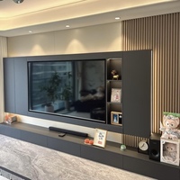 Meuble mural de salon au design moderne et luxueux en MDF mélaminé, unité de rangement suspendue pour téléviseur, ensemble de meubles de console