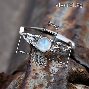 Q900 Women's 925 Silver <b>Pearl</b> <b>Ring</b> With Plant Design Prong Setting Freshwater <b>Pearl</b> Engagement Fine Jewelry - Product Image 4