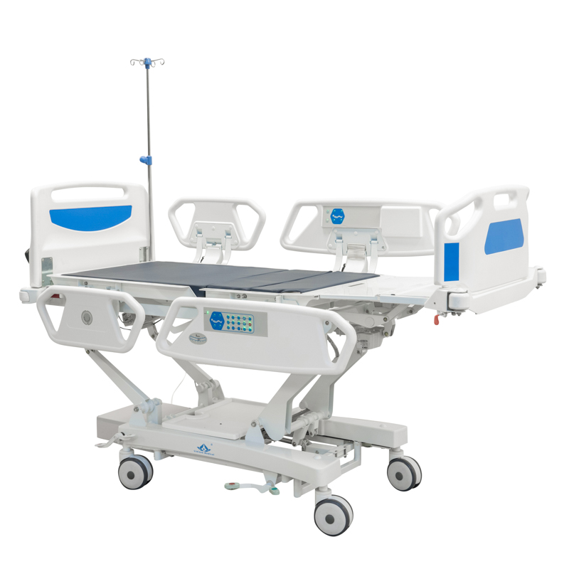 MN-EB001 Muebles Hospitalarios Cama Eléctrica Multifunción Residencia de Ancianos Cama de Cuidados con Barandilla ABS